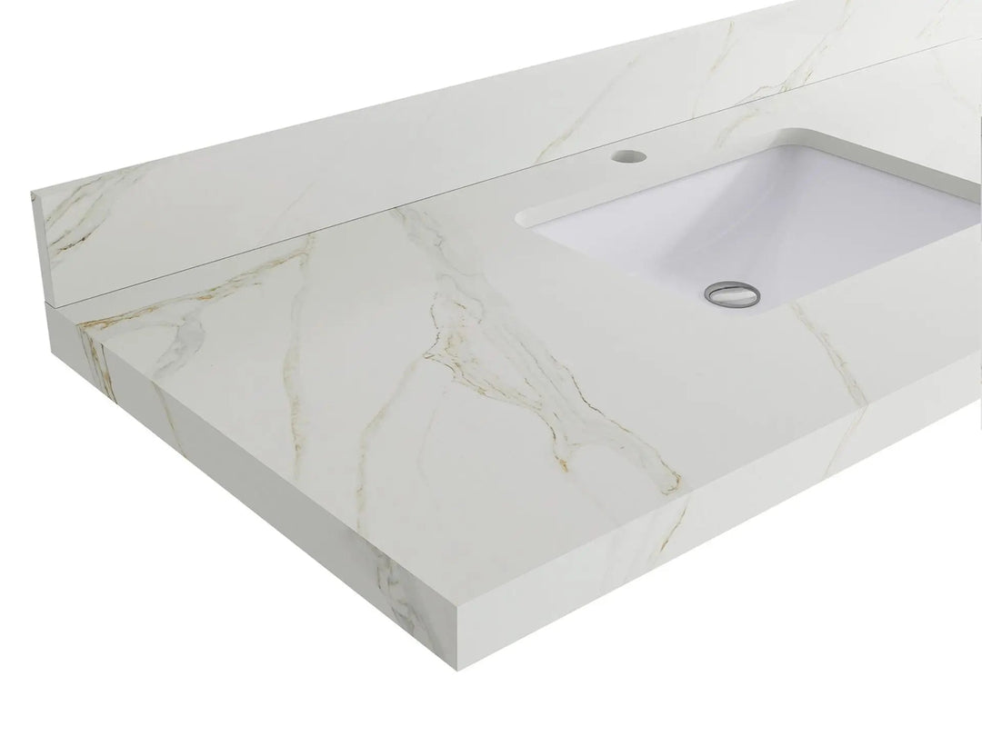 Bathroom Vanity - Calacatta Sienna Quartz Countertop
