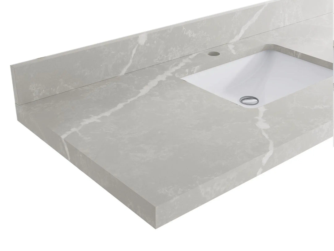 Bathroom Vanity - Pearl Light Gray Quartz Countertop