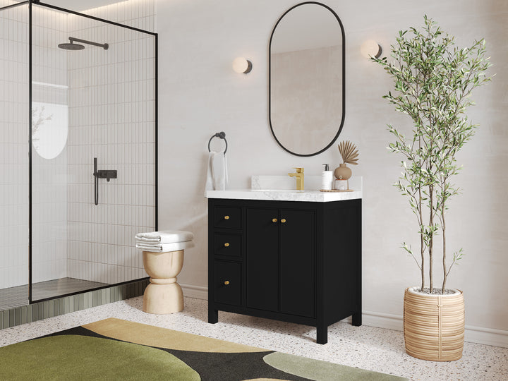Chicago 36 in. W x 22 in. D Center Sink Bathroom Vanity - photo 4
