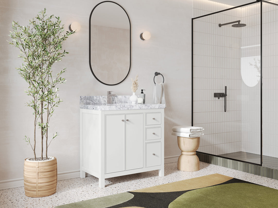 Chicago 36 in. W x 22 in. D Left Offset Sink Bathroom Vanity