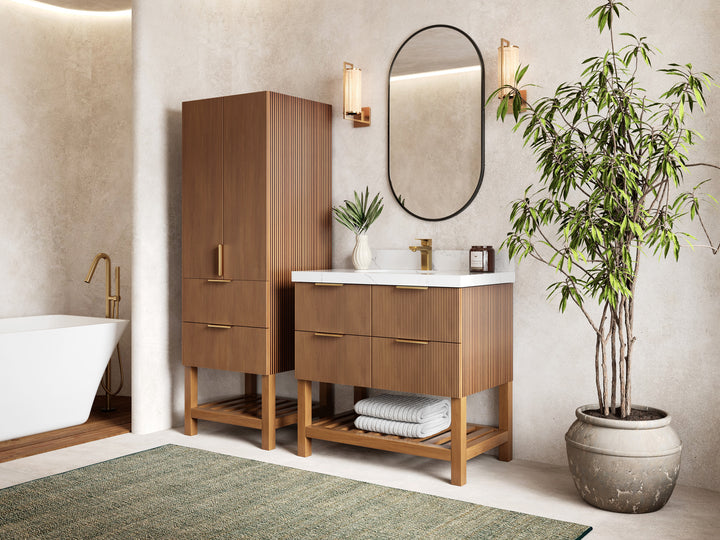 Catalina Teak 36 in. W x 22 in. D Center Sink Bathroom Vanity - photo 2