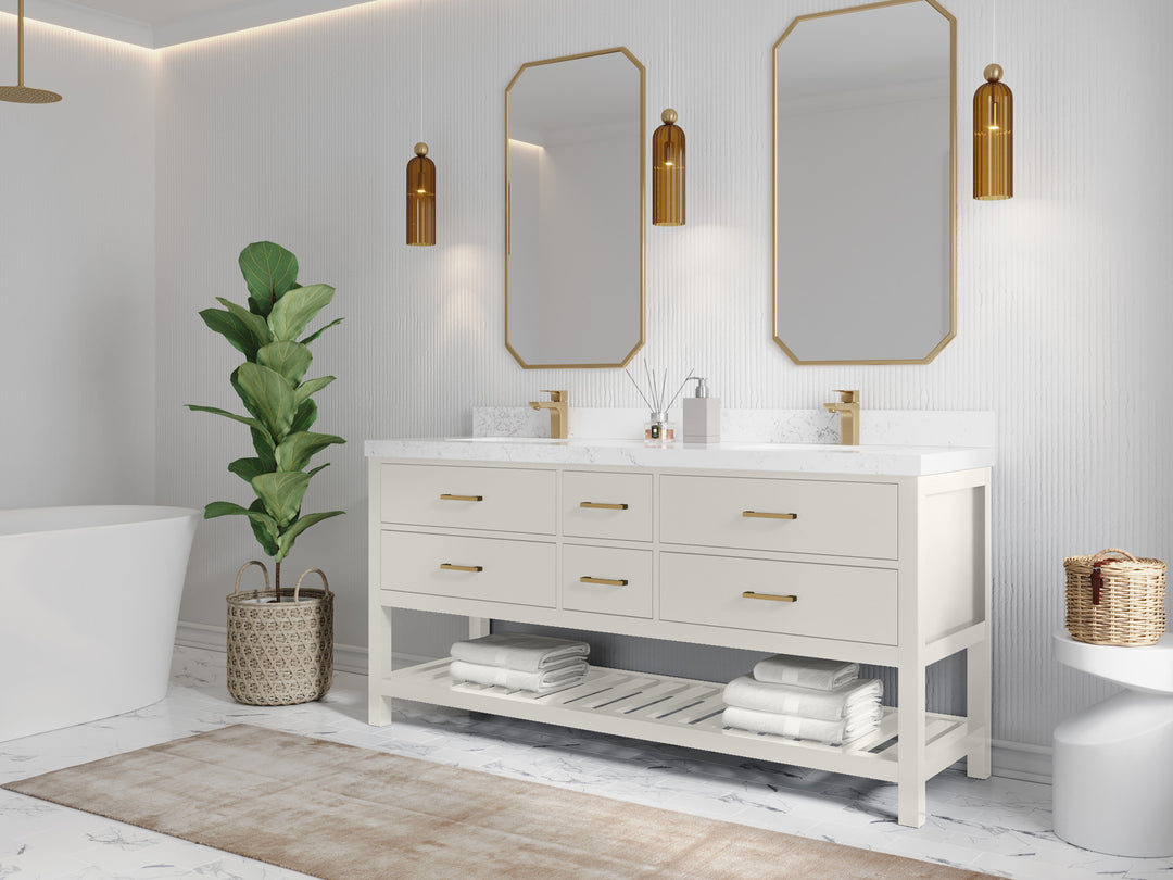 Parker 72 in. W x 22 in. D Double Sink Bathroom Vanity