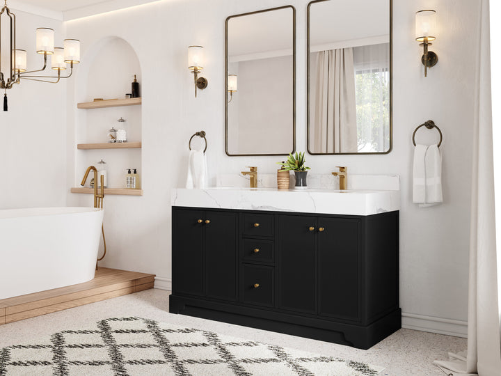 Manhattan 60 in. W x 22 in. D Double Sink Bathroom Vanity - photo 2