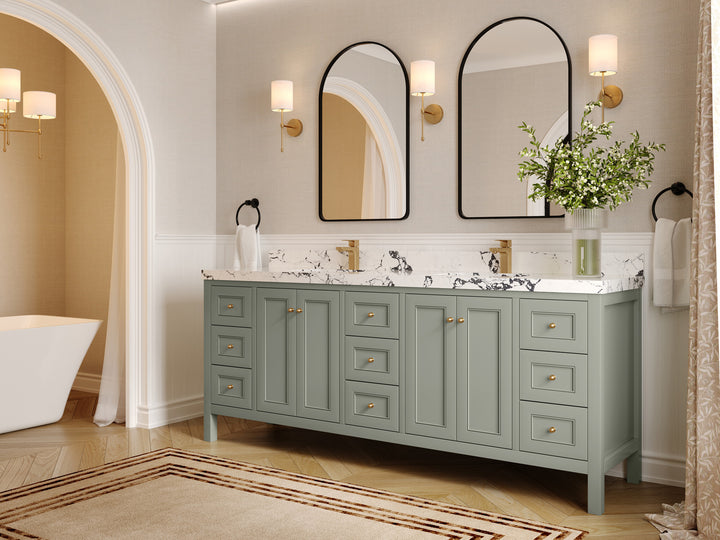 Nashville 84 in W x 22 in D Double Sink Bathroom Vanity - photo 2