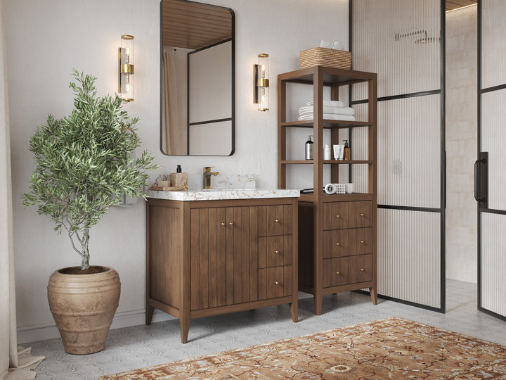 Atlanta Teak Wood 36 in. W x 22 in. D Center Sink Bathroom Vanity - photo 2