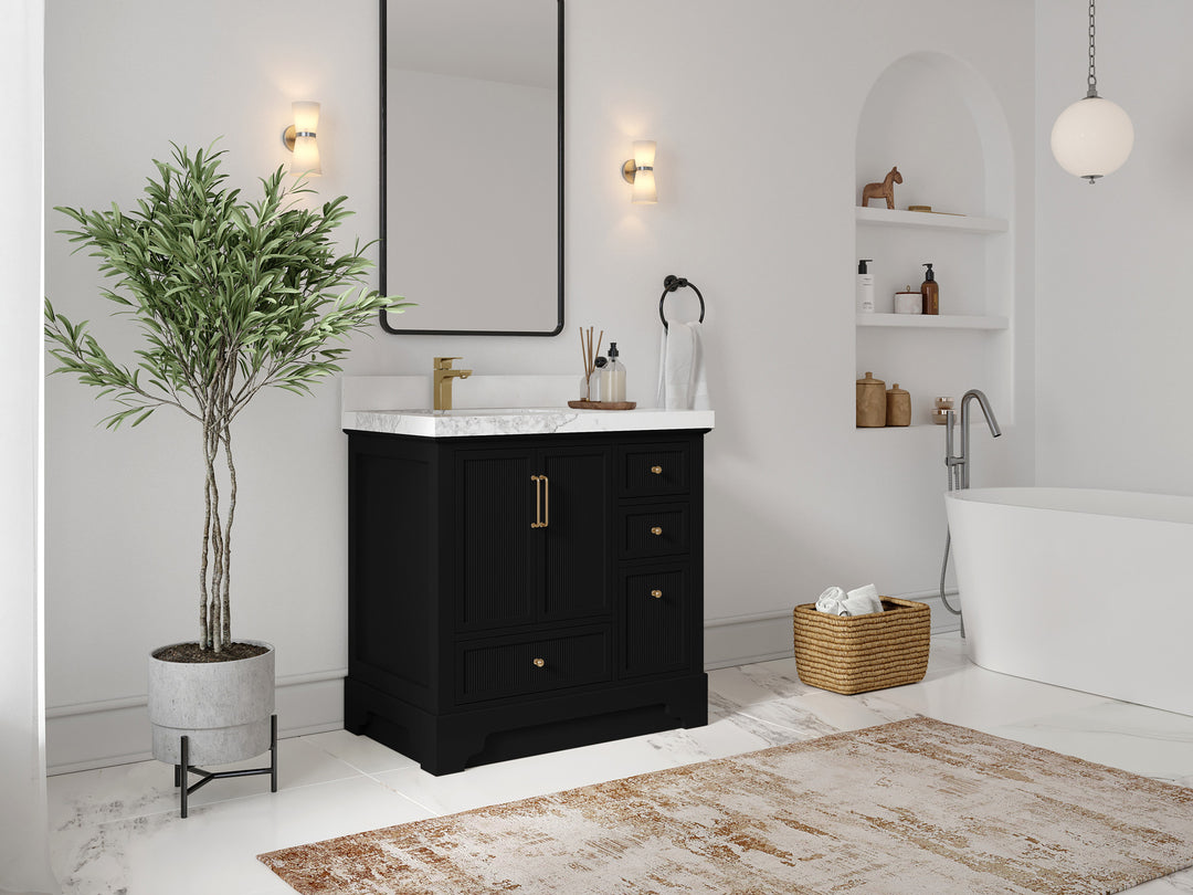 Alys 36 in. W x 22 in. D Left Offset Sink Bathroom Vanity