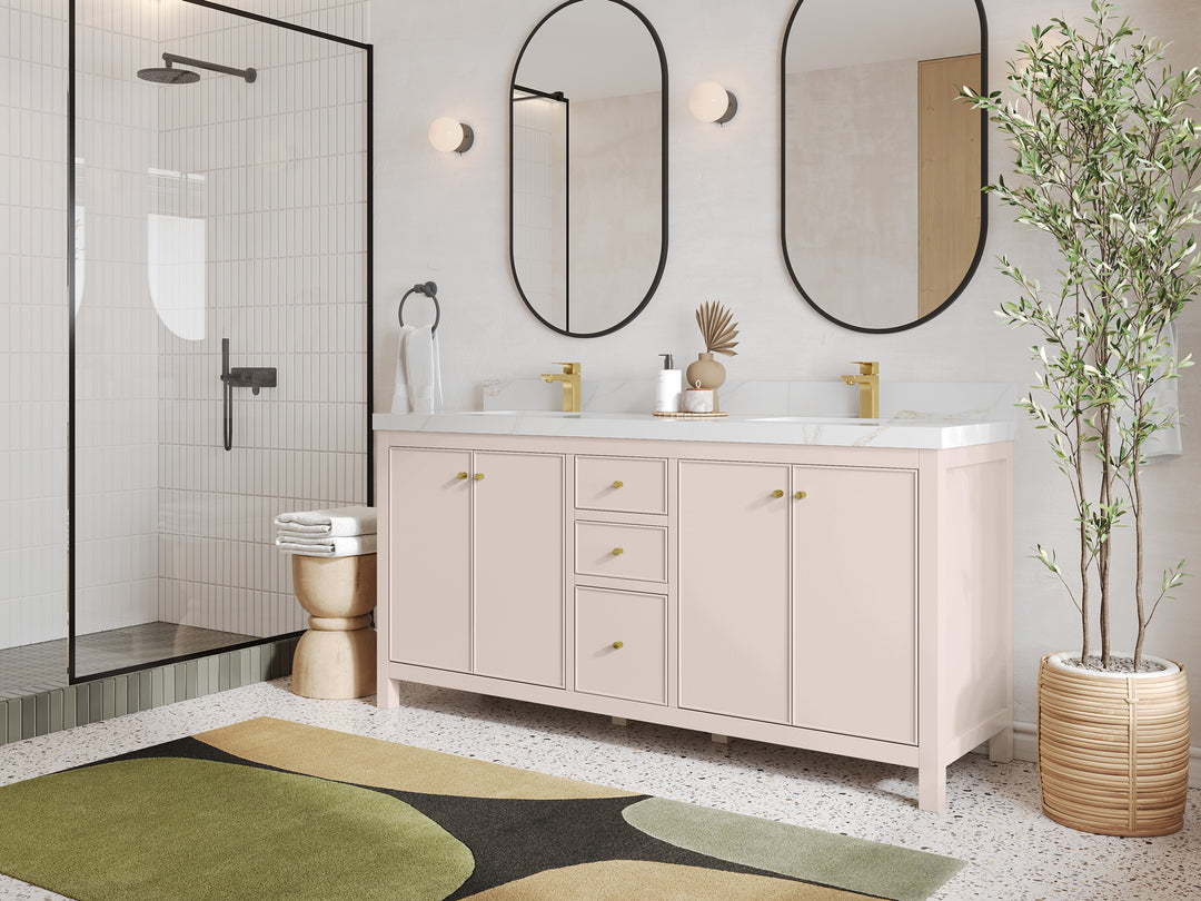 Chicago 72 in. W x 22 in. D Double Sink Bathroom Vanity