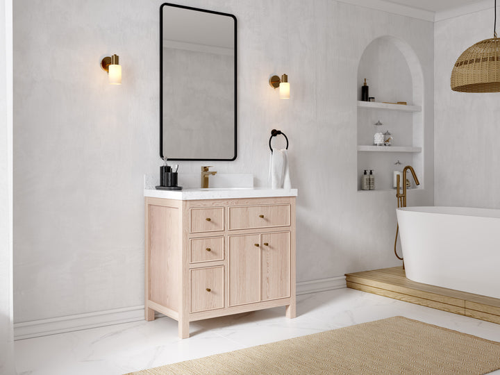 Sonoma White Oak 36 in. W x 22 in. D Center Sink Bathroom Vanity - photo 2