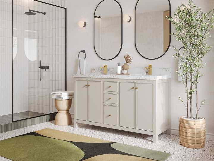 Chicago 60 in. W x 22 in. D Double Sink Bathroom Vanity - photo 2