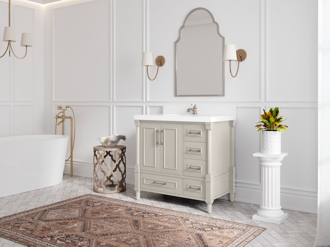 Aberdeen 36 in. W x 22 in. D Left Offset Sink Bathroom Vanity