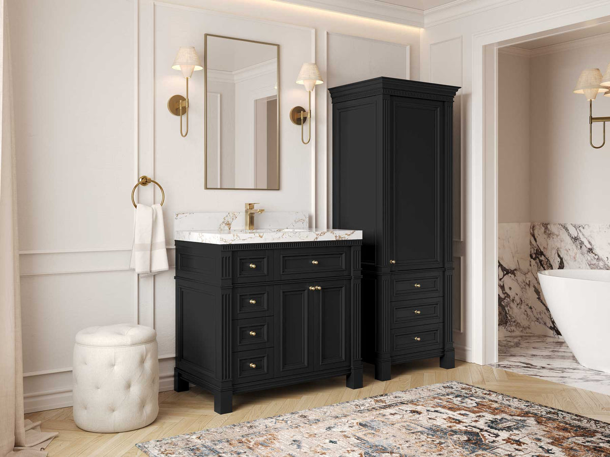 Paris 36 in. W x 22 in. D Center Sink Bathroom Vanity