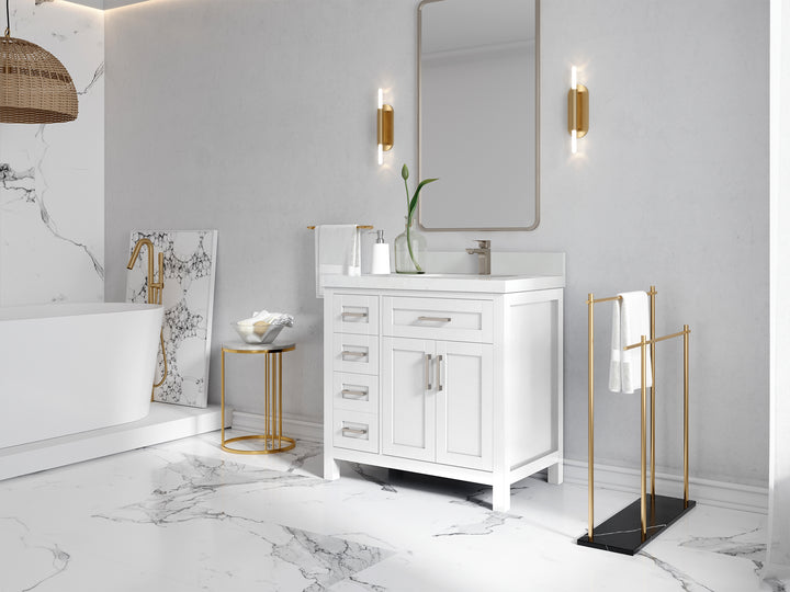 Cambridge 36 in. W x 22 in. D Right Offset Sink Bathroom Vanity - photo 2