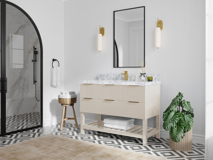 Catalina 48 in W x 22 in D Free Standing Reeded Single Sink Bathroom Vanity - photo 2