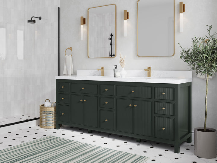 Sonoma 84 in W x 22 in D Free Standing Reeded Double Sink Bathroom Vanity - photo 2