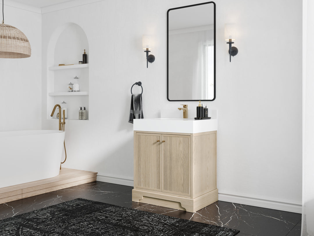 Manhattan White Oak 30 in. W x 22 in. D Single Sink Bathroom Vanity