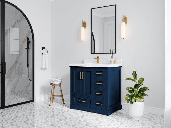 Boston 36 in. W x 22 in. D Left Offset Sink Bathroom Vanity - photo 2