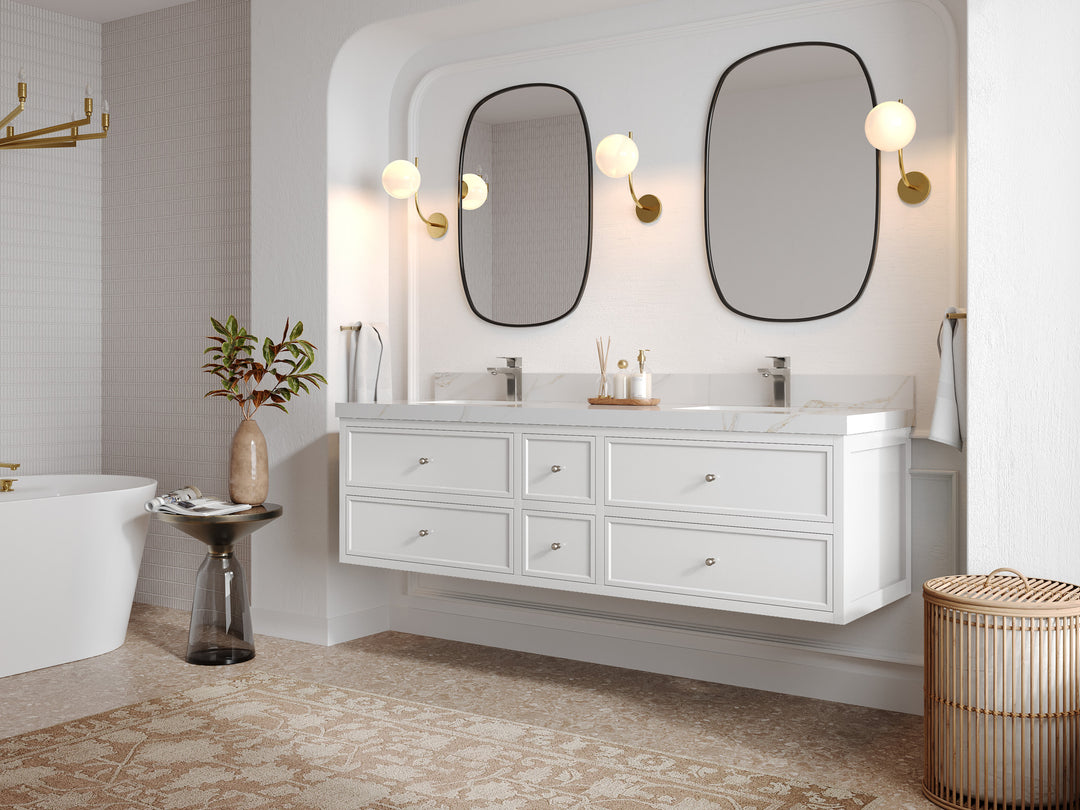 Roswell Floating 72 in. W x 22 in. D Double Sink Bathroom Vanity