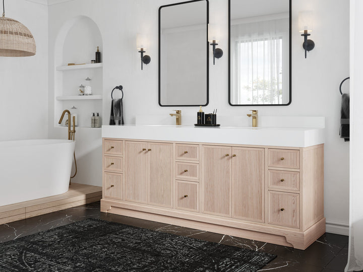 Manhattan White Oak 84 in. W x 22 in. D Double Sink Bathroom Vanity - photo 2