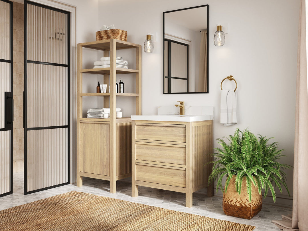 Elizabeth White Oak 30 in. W x 22 in. D Single Sink Bathroom Vanity