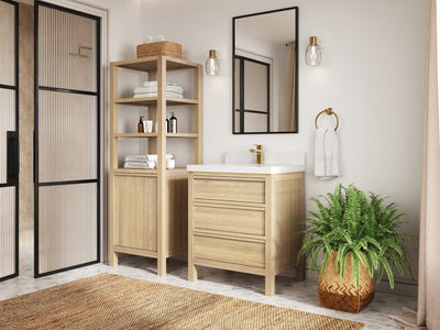 Elizabeth White Oak 30 in. W x 22 in. D Single Sink Bathroom Vanity