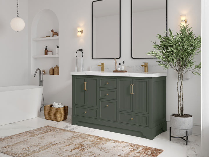 Alys 60 in. W x 22 in. D Double Sink Bathroom Vanity - photo 2