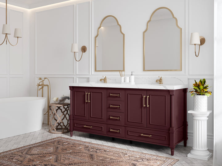 Aberdeen 72 in. W x 22 in. D Double Sink Bathroom Vanity - photo 2
