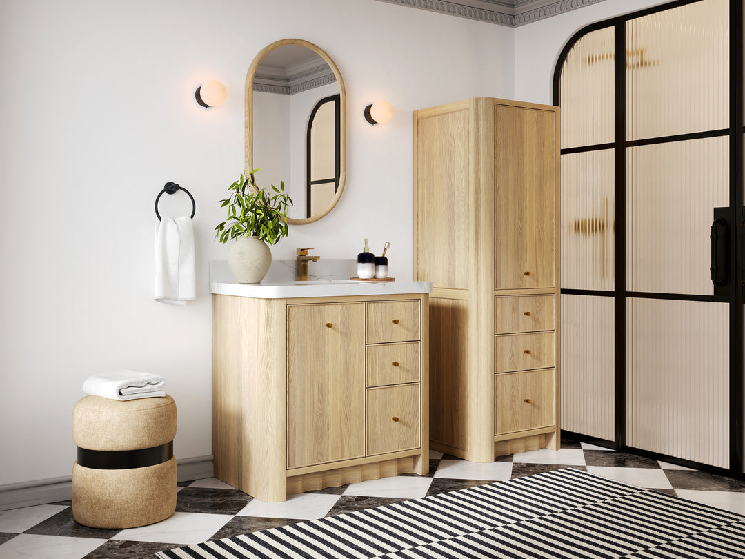 Orlando Oak 36 in. W x 22 in. D Center Sink Bathroom Vanity