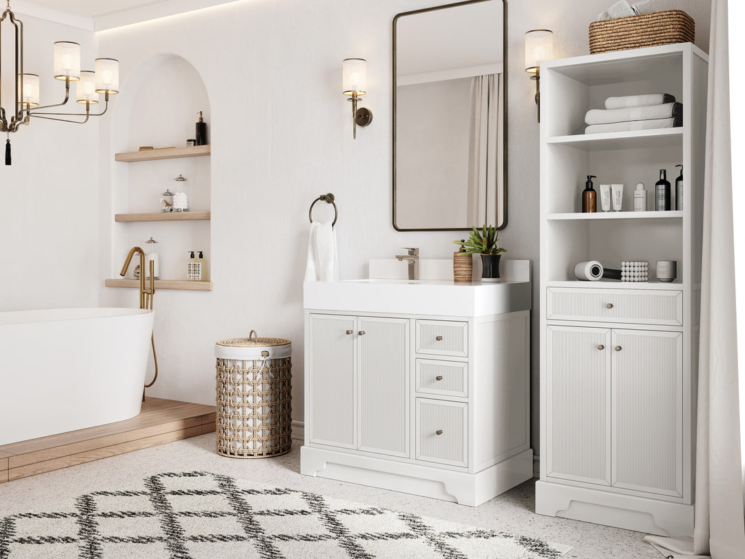 Manhattan 36 in. W x 22 in. D Left Offset Sink Bathroom Vanity