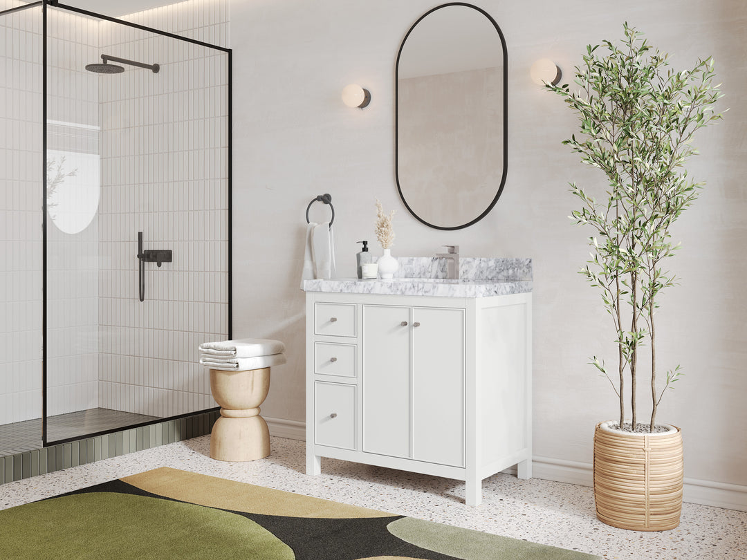 Chicago 36 in. W x 22 in. D Right Offset Sink Bathroom Vanity