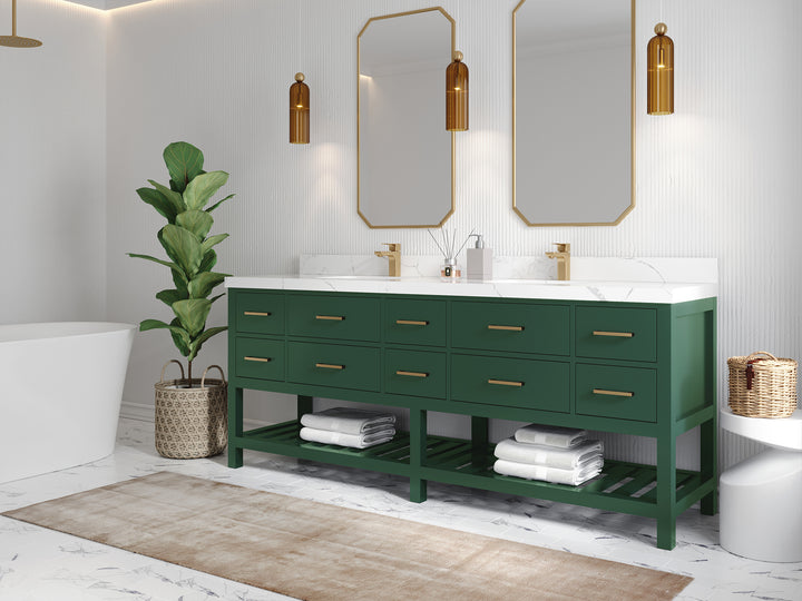 Parker 84 in. W x 22 in. D Double Sink Bathroom Vanity - photo 2