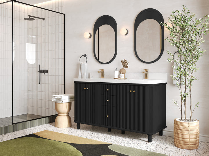 Miami 60 in. W x 22 in. D Double Sink Bathroom Vanity - photo 2