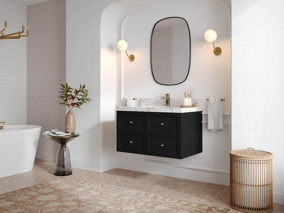 Roswell Floating 36 in. W x 22 in. D Center Sink Bathroom Vanity