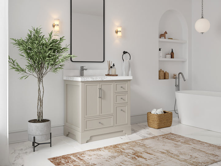 Alys 36 in. W x 22 in. D Left Offset Sink Bathroom Vanity - photo 2
