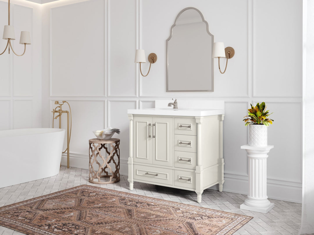 Aberdeen 36 in. W x 22 in. D Left Offset Sink Bathroom Vanity