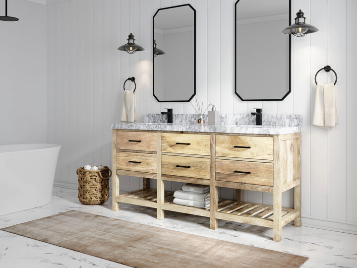 Parker Mango Wood 72 in. W x 22 in. D Double Sink Bathroom Vanity - photo 2