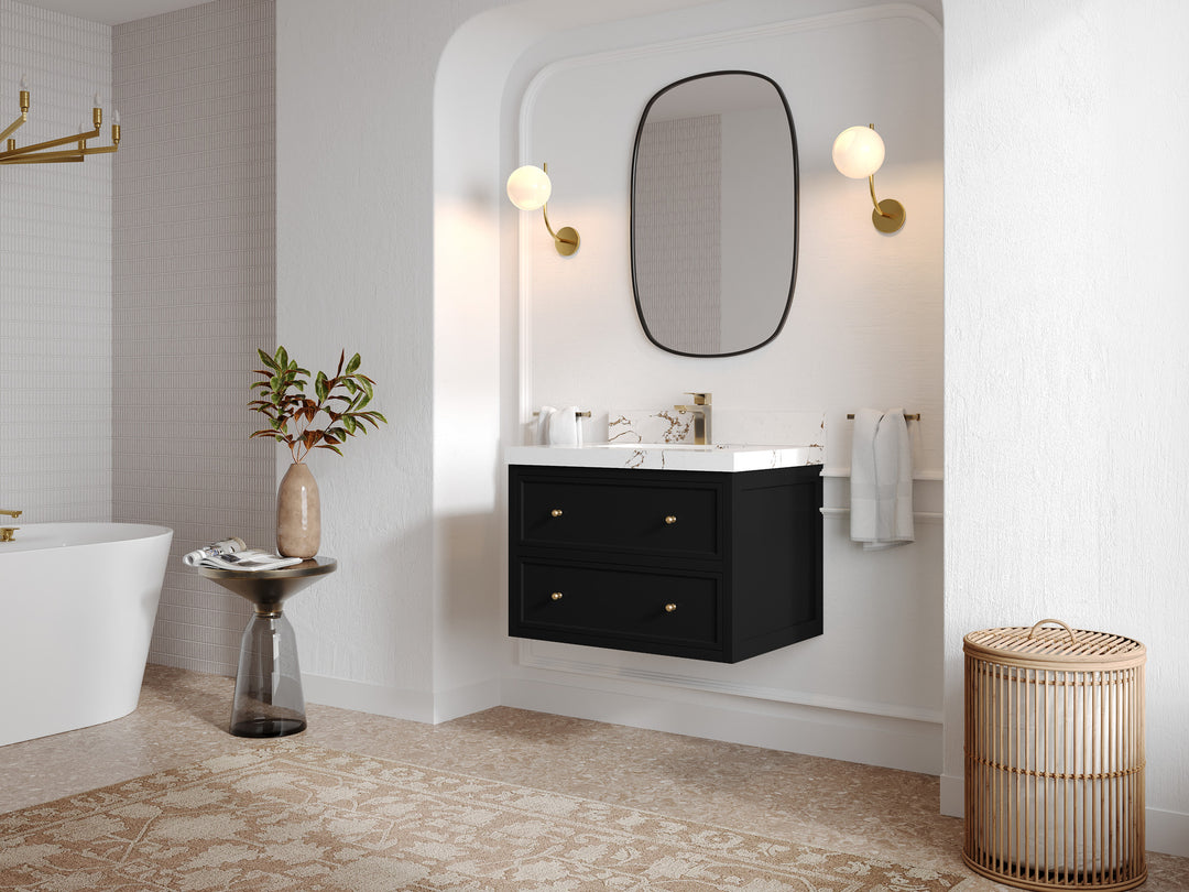 Roswell Floating 30 in. W x 22 in. D Single Sink Bathroom Vanity