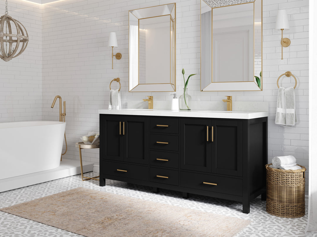 Malibu 72 in. W x 22 in. D Double Sink Bathroom Vanity