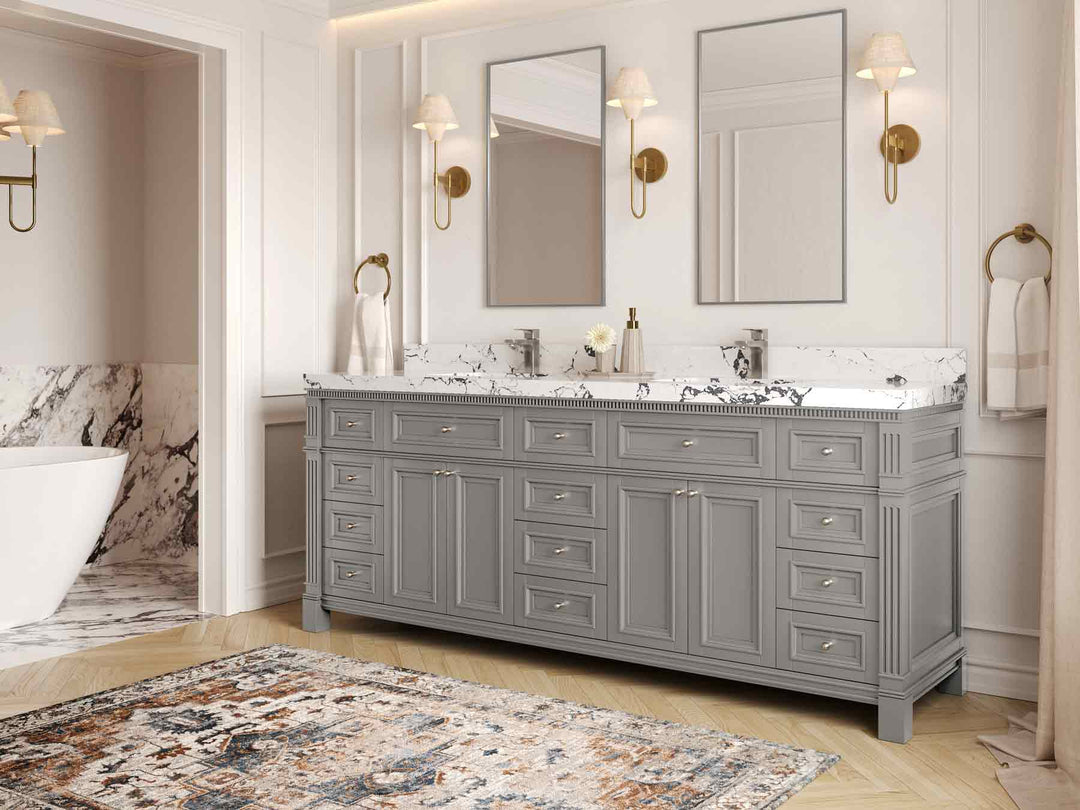 Paris 84 in. W x 22 in. D Double Sink Bathroom Vanity