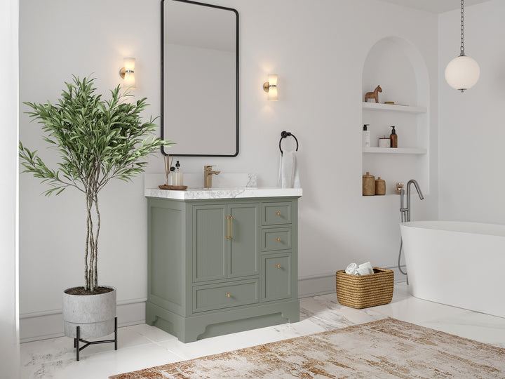 Alys 36 in. W x 22 in. D Center Sink Bathroom Vanity - photo 2