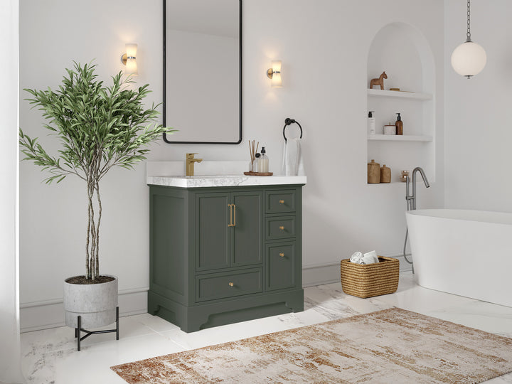 Alys 36 in. W x 22 in. D Left Offset Sink Bathroom Vanity - photo 2