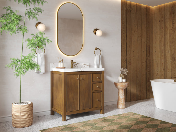 Chicago Teak 36 in. W x 22 in. D Center Sink Bathroom Vanity - photo 3