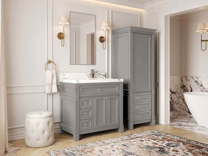 Paris 36 in. W x 22 in. D Right Offset Sink Bathroom Vanity - photo 2
