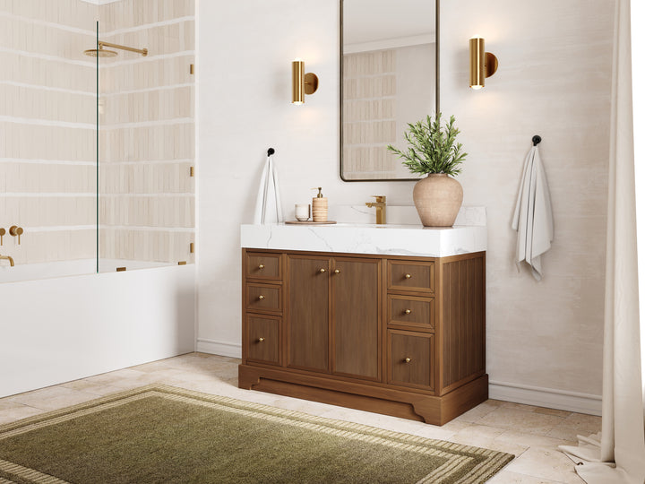 Manhattan Teak Wood 48 in. W x 22 in. D Single Sink Bathroom Vanity - photo 2