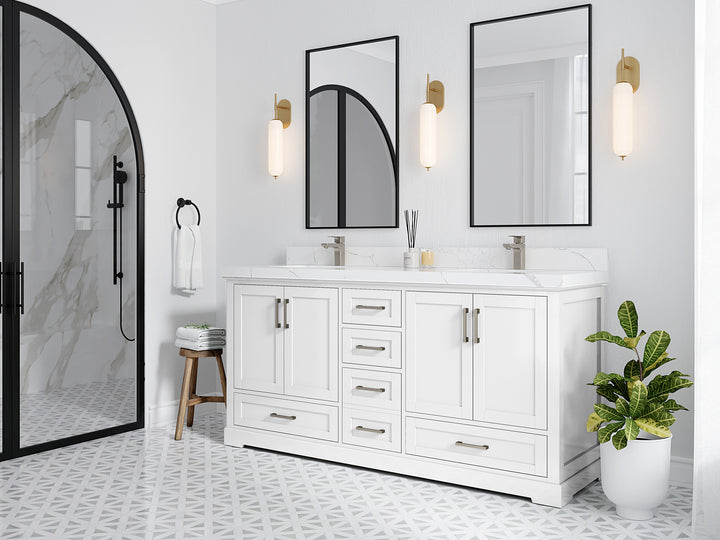 Boston 72 in. W x 22 in. D Double Sink Bathroom Vanity - photo 2