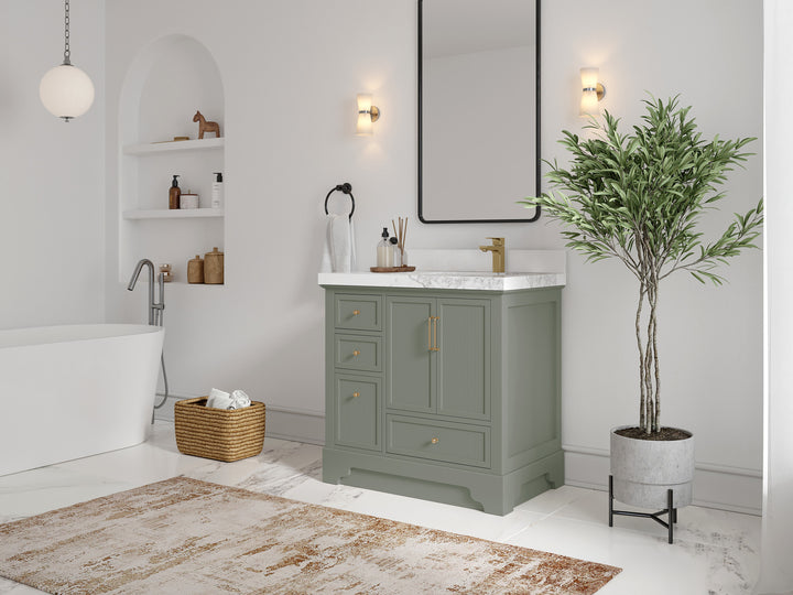Alys 36 in. W x 22 in. D Right Offset Sink Bathroom Vanity - photo 2