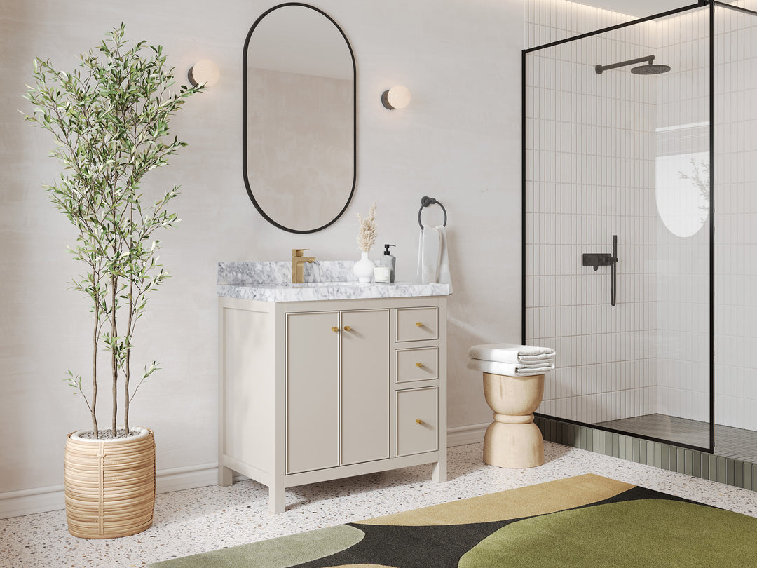 Chicago 36 in. W x 22 in. D Left Offset Sink Bathroom Vanity