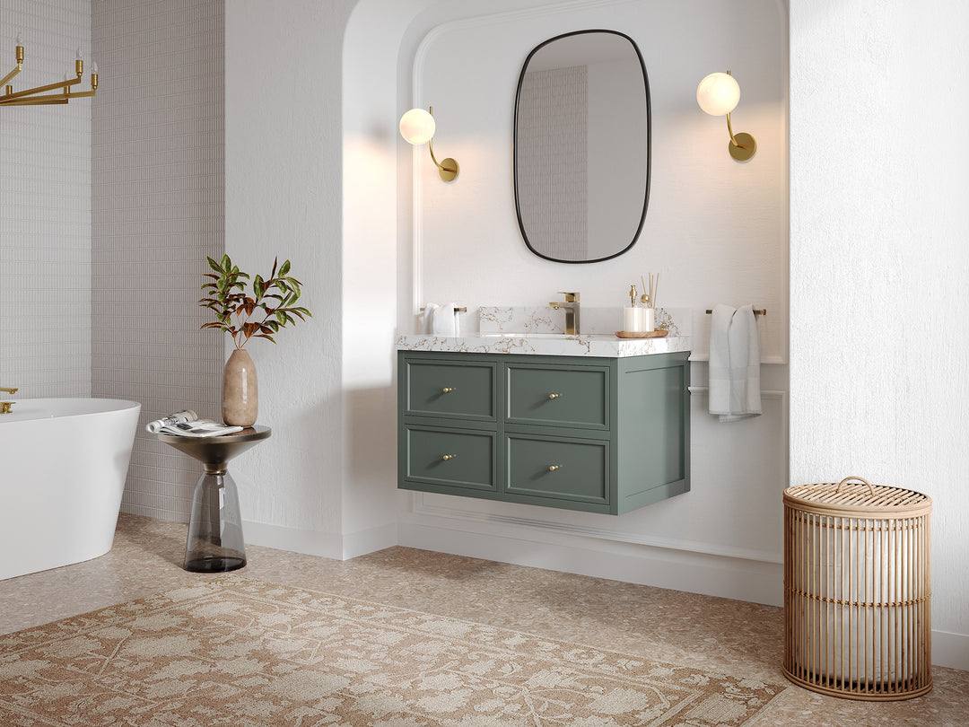 Roswell Floating 36 in. W x 22 in. D Center Sink Bathroom Vanity