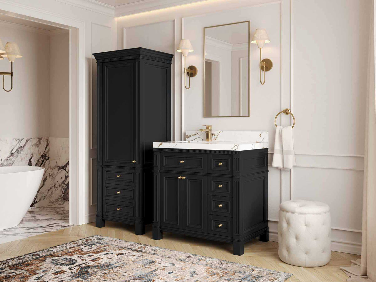 Paris 36 in. W x 22 in. D Left Offset Sink Bathroom Vanity
