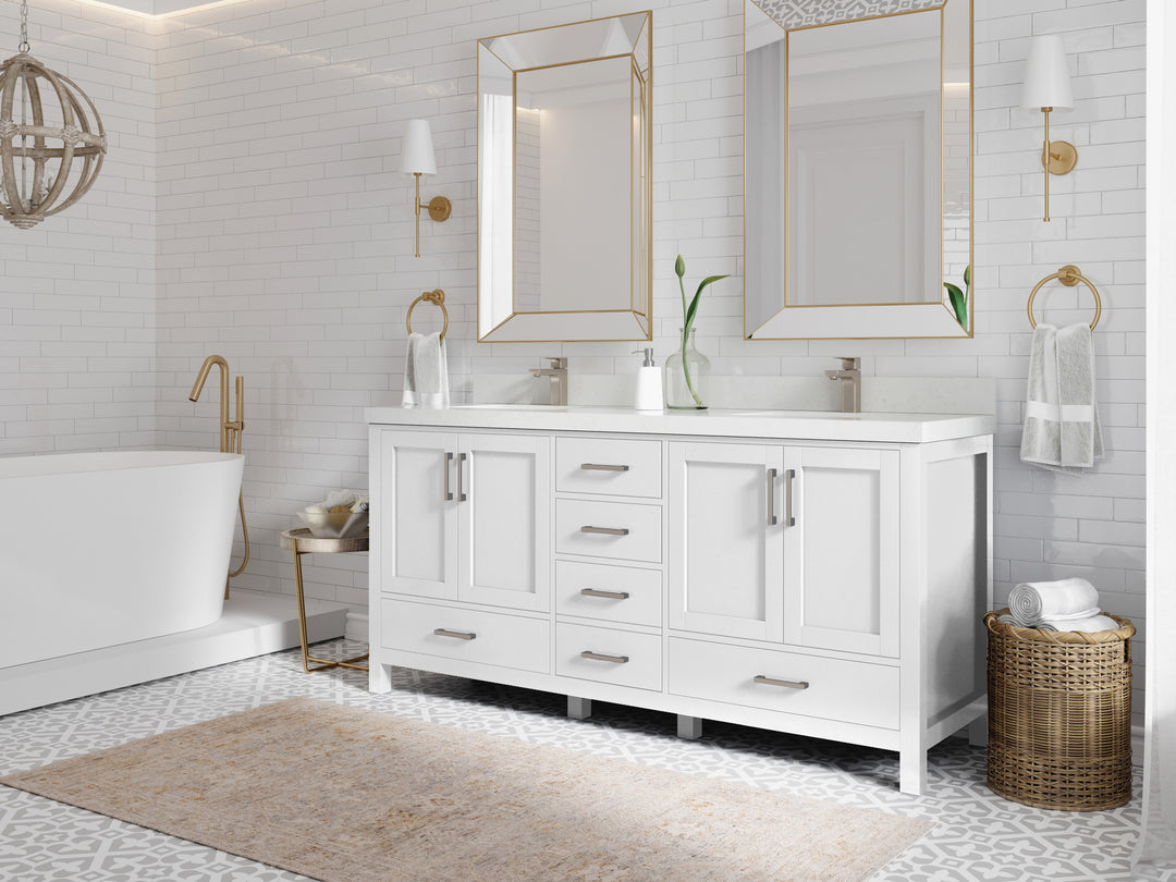 Malibu 72 in. W x 22 in. D Double Sink Bathroom Vanity