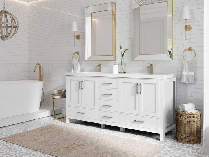 Malibu 72 in. W x 22 in. D Double Sink Bathroom Vanity - photo 2